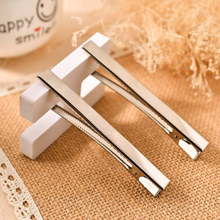 Bulk 100 Alligator Clip Flat Surface Setting Blank Hairpin Silver Hair Clips Cab Base Handcraft Finding 3-10cm