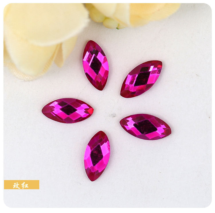 Bulk 500 Shuttle Shape Faceted Flat Back Glass Cabochon Rhinestone Gemstone Handmade Jewelry Finding 4x8mm 5x10mm 6x12mm 7x15mm 8x16mm 10x20mm 13x25mm 10x32mm