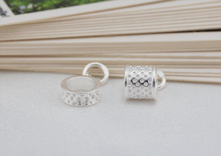 Sterling Silver Tiny Round CIrcle Charm Pendant S925 Finding