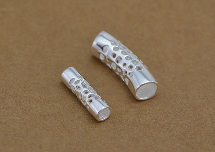 Sterling Silver Bent Hollow Pipe Bead Spacer S925 Finding