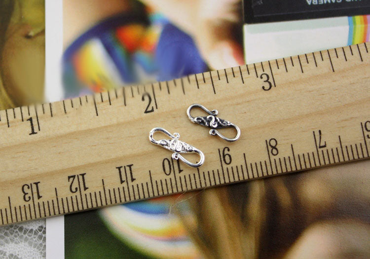 Sterling Silver Carved S Clasp For Necklace Bracelet Finding