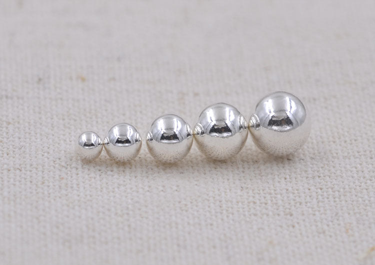 Perle ronde brillante de 4 mm en argent sterling S925