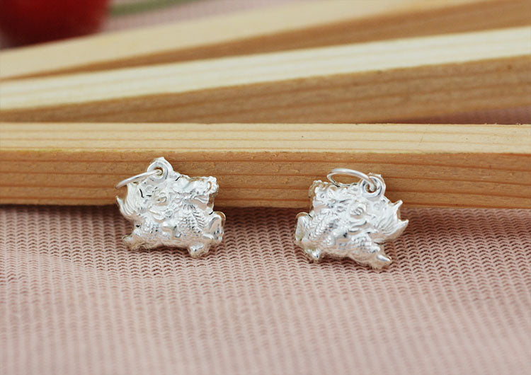 Sterling Silver Tiny Qilin 麒麟 Charm Pendant S990 Finding