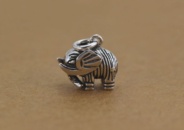 Sterling Silver Tiny Elephant Charm Pendant S925 Finding