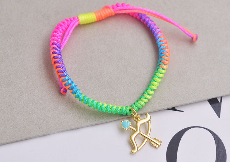 Nœud époxy en argent sterling émaillé avec pendentif à breloque flèche S925