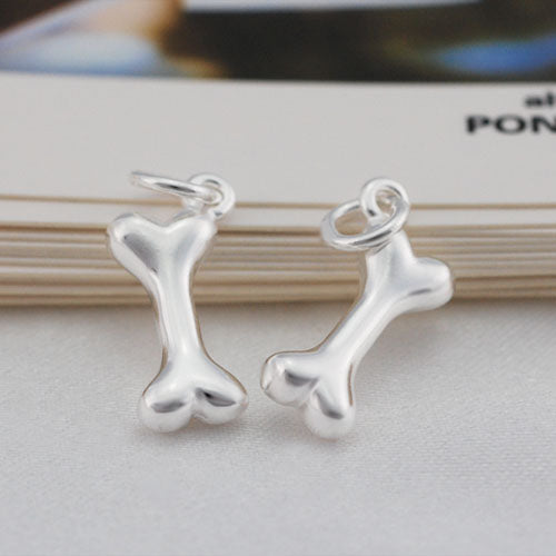 Sterling Silver Tiny Bone Charm Pendant S925 Finding