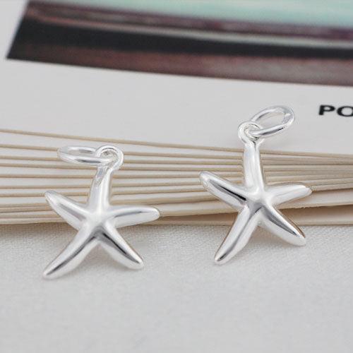 Sterling Silver Tiny Starfish Charm Pendant S925 Finding