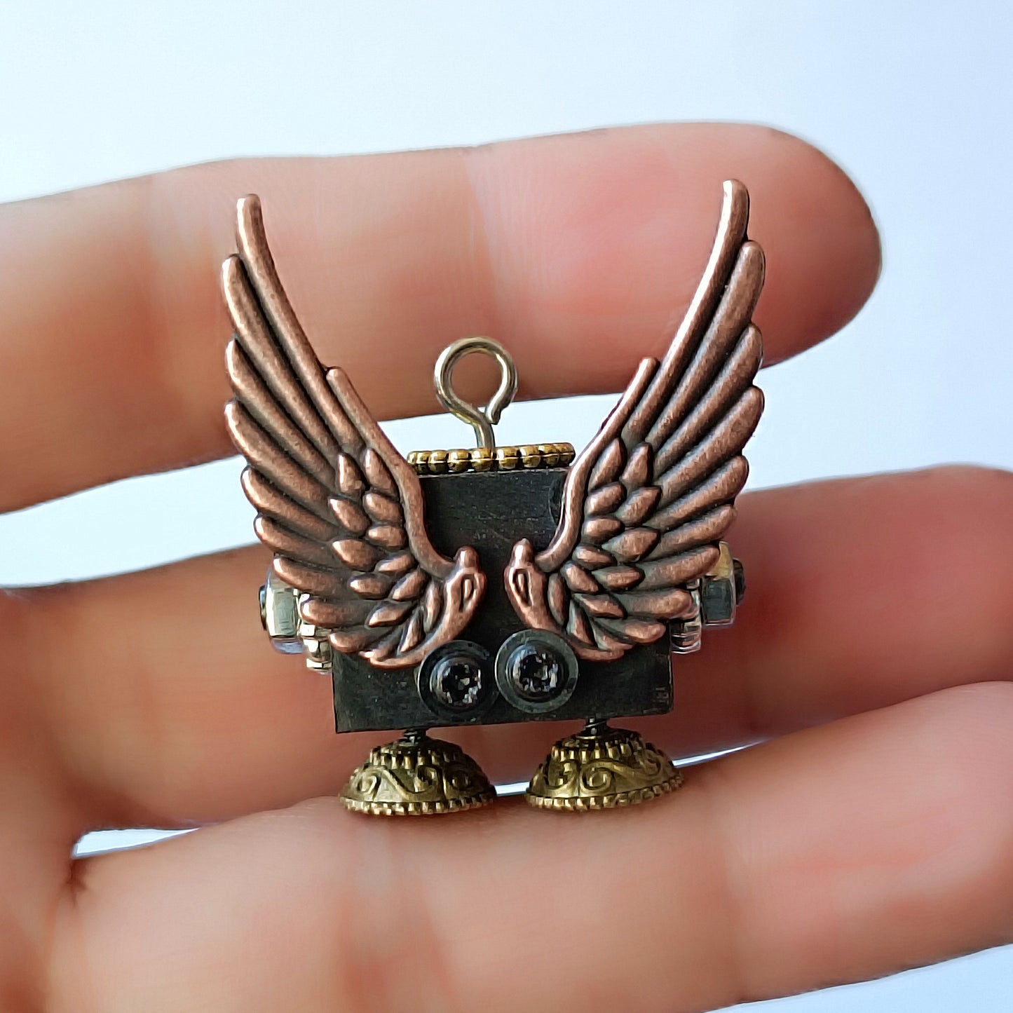 Steampunk Holz Roboter Spielzeug Dekoration College Student Geburtstagsgeschenk Wohnheim Büro Schreibtisch Zubehör Holz Lustige Geek Zimmer Dekor Schlüsselanhänger Anhänger