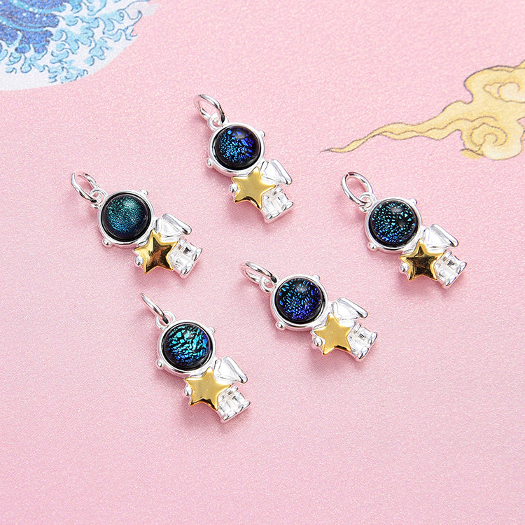 Sterling Silver Astronaut Charm Pendant S925 Finding