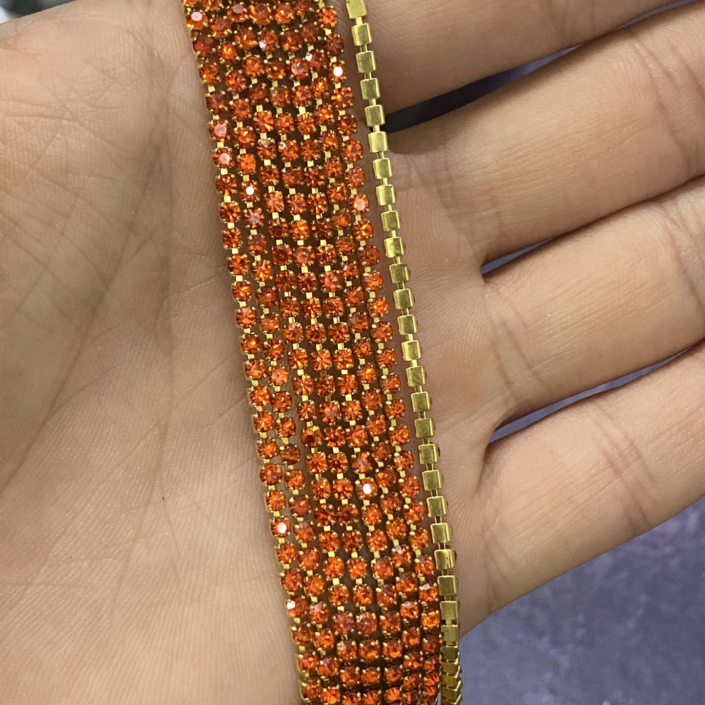 10 yd Colorful Rhinestone Cup Chain Gold Trim Metal Cup Close Chain Jewelry High Quality Wedding Veil Finding 2mm 2.5mm 2.8mm 3mm