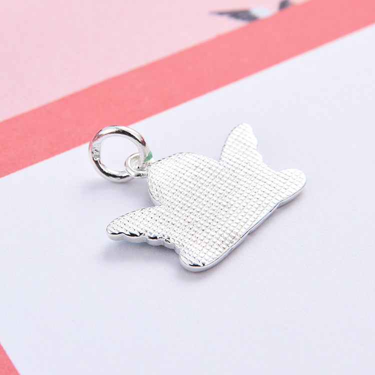 Pendentif à breloque en forme de dinosaure UFO NoLove Earth Cross arc-en-ciel en argent sterling S925