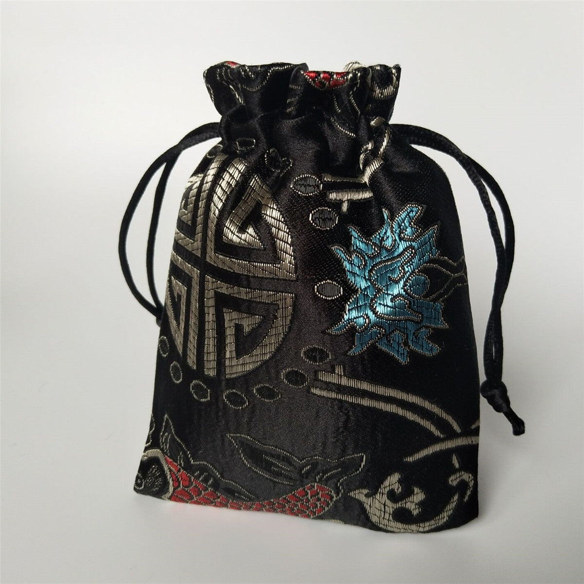 Pochettes chinoises colorées en soie, sacs de poche pour pièces de monnaie, sacs à cordon de serrage, lot de sacs d'emballage traditionnels pour cadeaux de bijoux