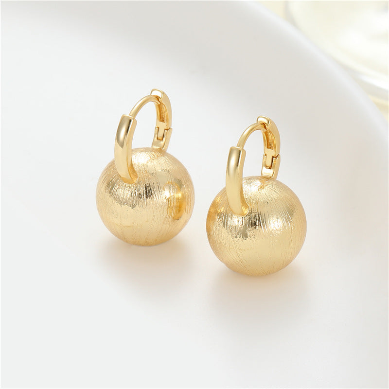 4 boucles d'oreilles créoles grosses boules 14K GF