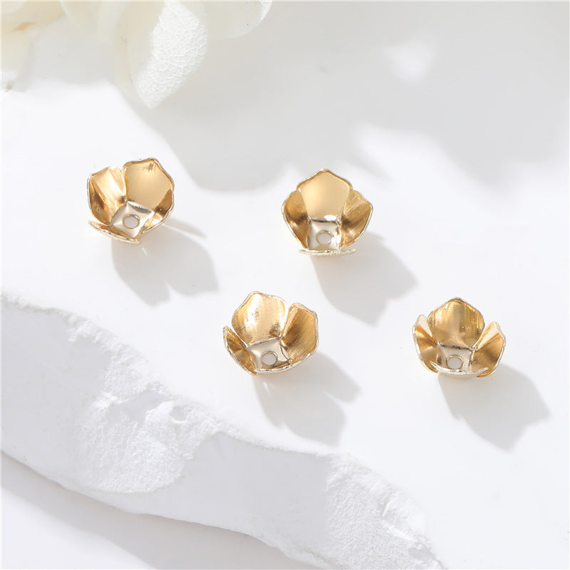 10 capuchons de perles florales, tasse 14K GF, entretoise de perles de charme
