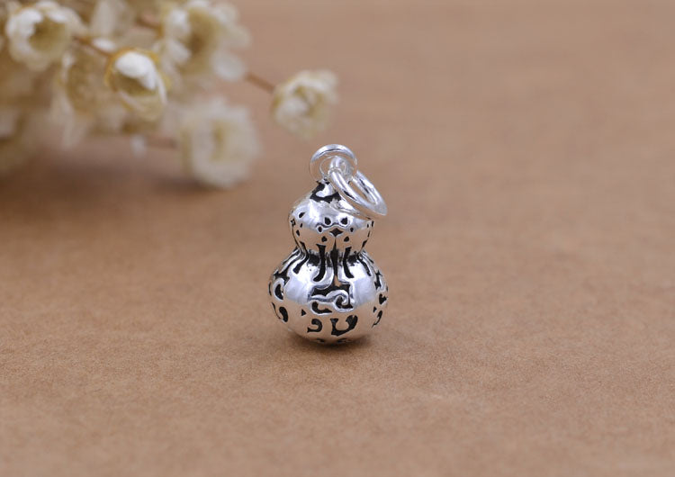 Sterling Silver Tiny Gourd 葫芦(福禄) Charm Pendant S925 Finding