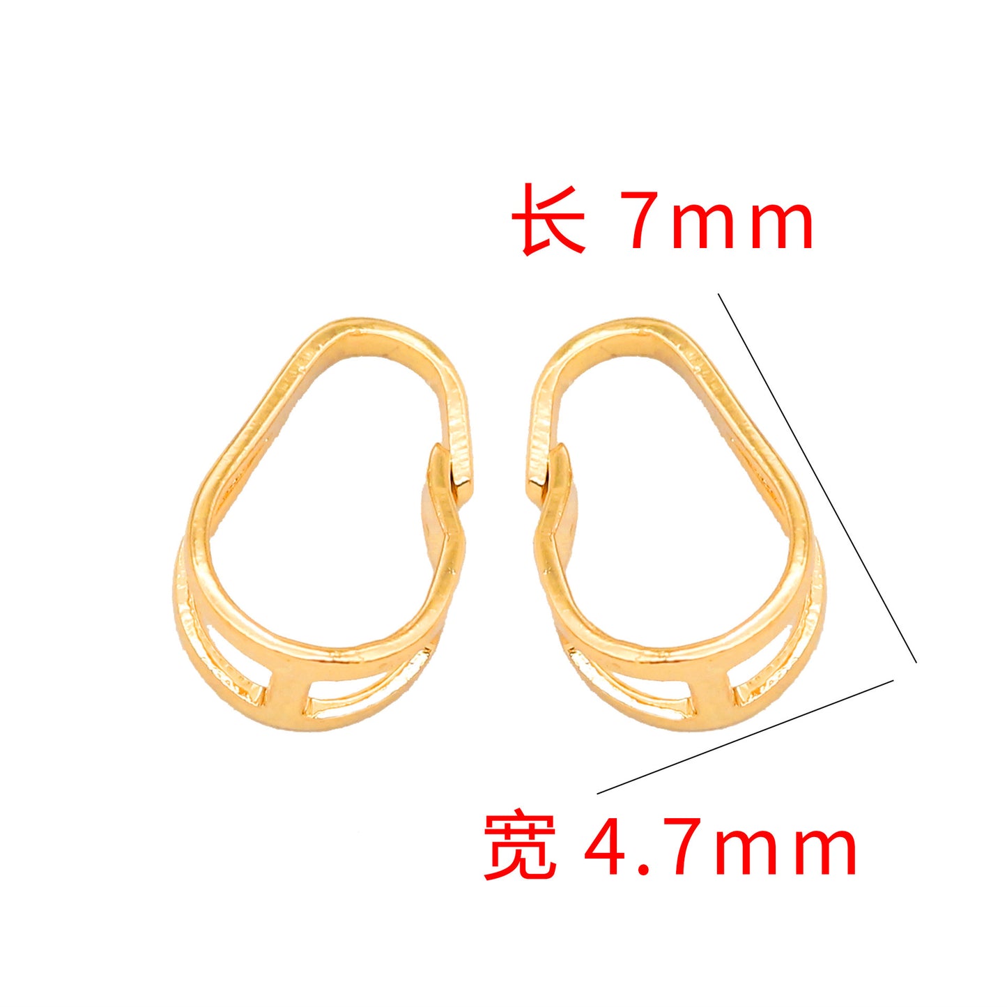 10 Bails creux en forme de goutte d'eau, connecteur d'anneaux supérieurs pour pendentif 14K GF