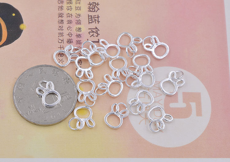 Pendentif à breloque petit lapin en argent sterling S925