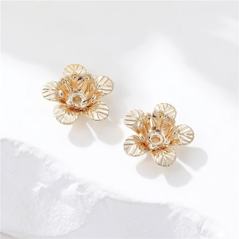 2 Coupe de capuchon de perles florales 14K GF Charm Beadwork Spacer