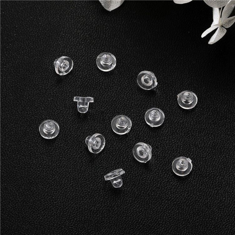 100 chapeau soucoupe disque poteau Silicone Gel de silice boucle d'oreille bouchon arrière
