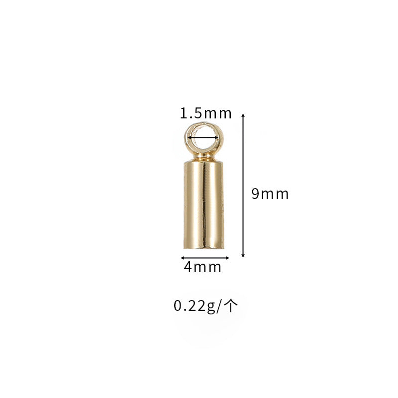 10 minuscules clips en cuir fin à bout de cordon rond 14K GF