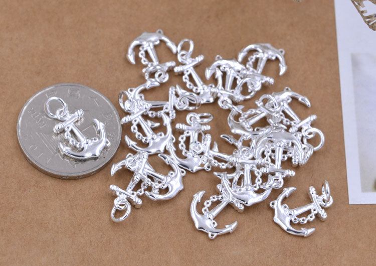 Pendentif à breloque petite ancre en argent sterling S925