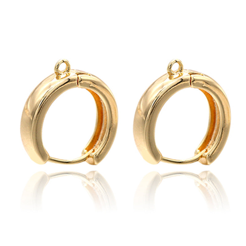 4 schlichte, kreisförmige Creolen mit Öse, 14-Karat-GF-Ohrring