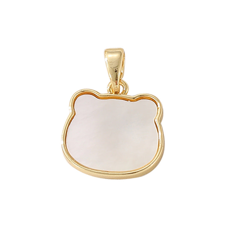 Pendentif à breloque 2 ours 14K GF Shell embelli