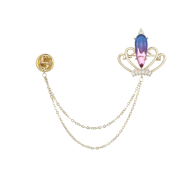 2 couronnes avec broche de chaîne de câble 14K GF strass embellie perle semi-percée perle vierge