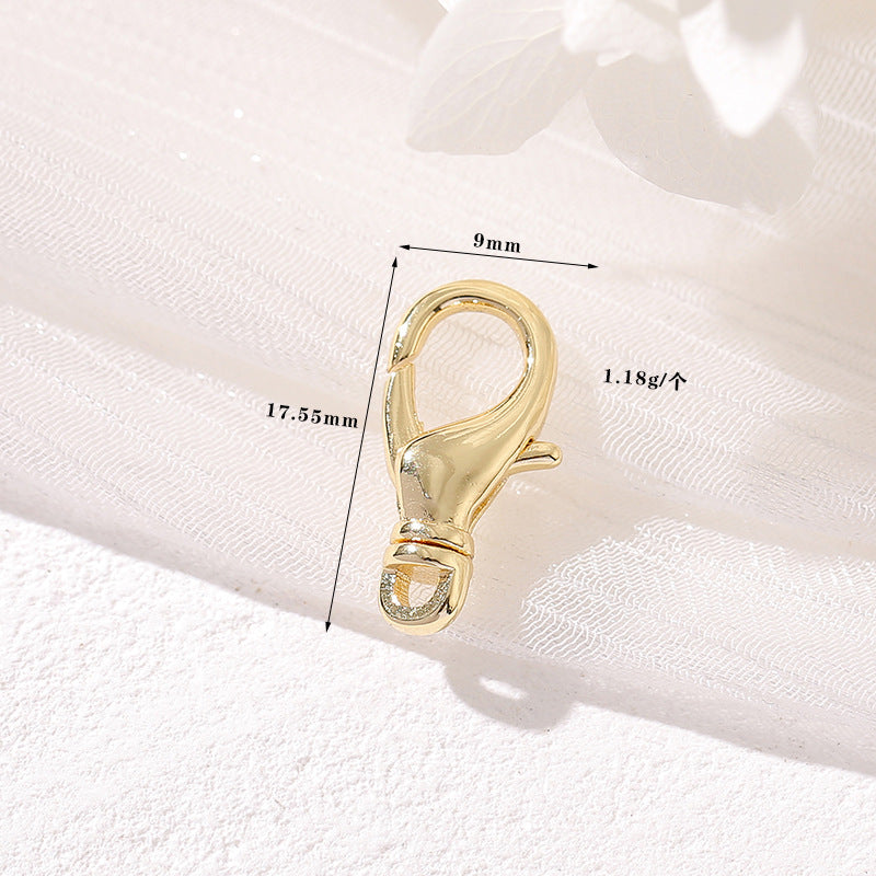2 Round Heart Lobster Clasp 14K GF Spring Buckle Clasps Connector