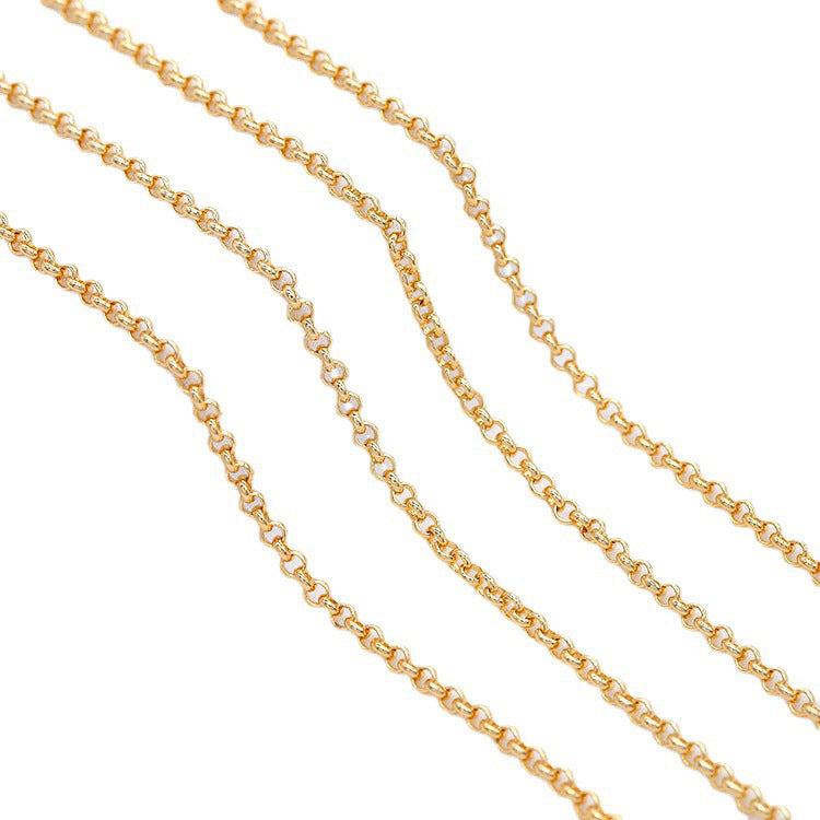 Chaîne de câbles à maillons ronds épais de 2 mètres, 14K GF
