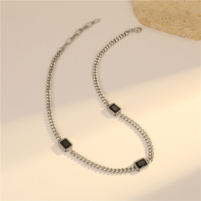 2 gros collier de chaîne de câble plat orné de strass 14K GF tour de cou