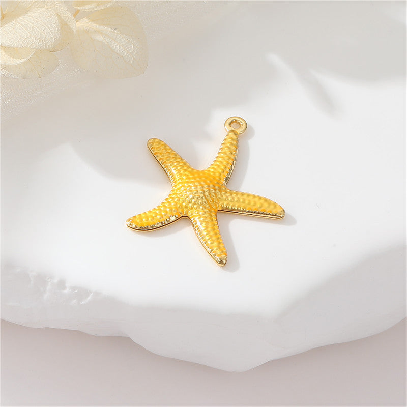 2 pendentifs à breloque étoile de mer émail époxy 14K GF