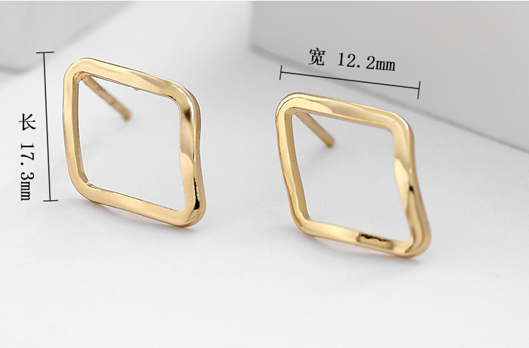 20 boucles d'oreilles à tige en forme de cercle de diamants incurvés brillants 14K GF