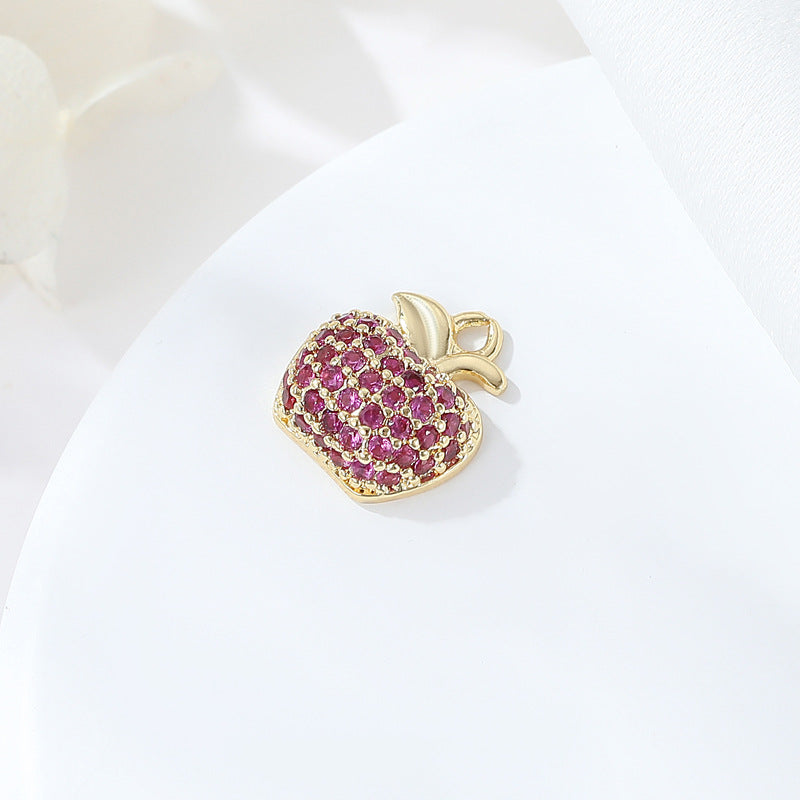2 Feuilles Étoile Chat Flash Pomme Carré Hexagone Charme Pendentif Strass Embelli 14K GF