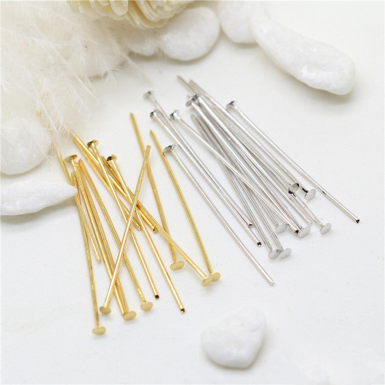 500 flache T-Pin-Stifte mit flachem Kopf, 14K GF