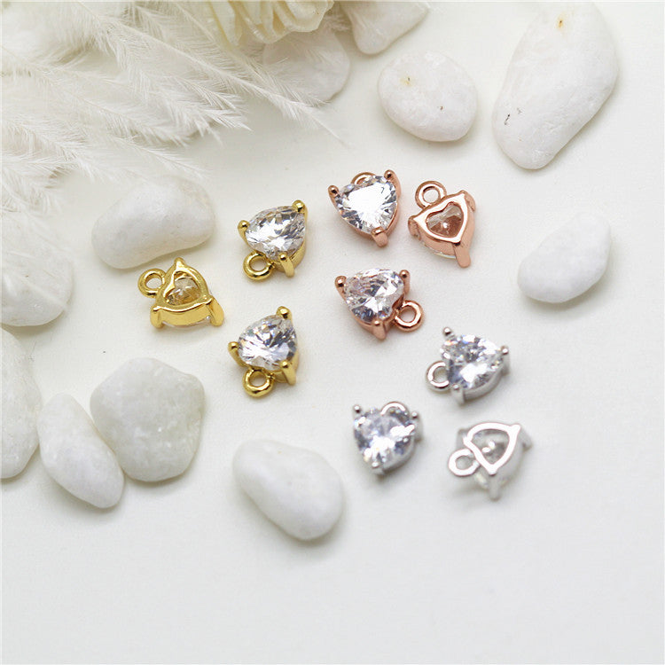 Pendentif à breloque en pierre de 10 cœurs, orné de strass, 14K GF
