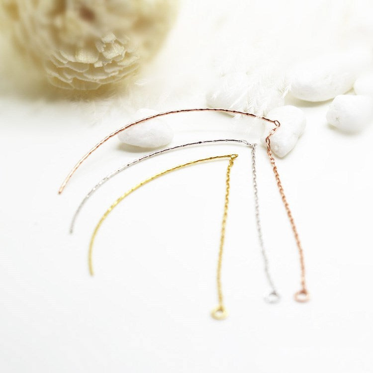 10 gebogene Stab-Kabelketten-Einfädler-Ohrringe, 14-karätige GF-Ohrringe