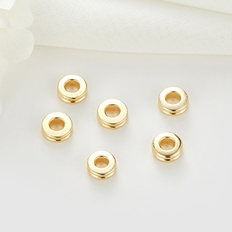 10 kleine flache Roundelle-Perlenstücke aus 14K GF Kupfer, Charm-Perlen-Abstandhalter, 6 mm