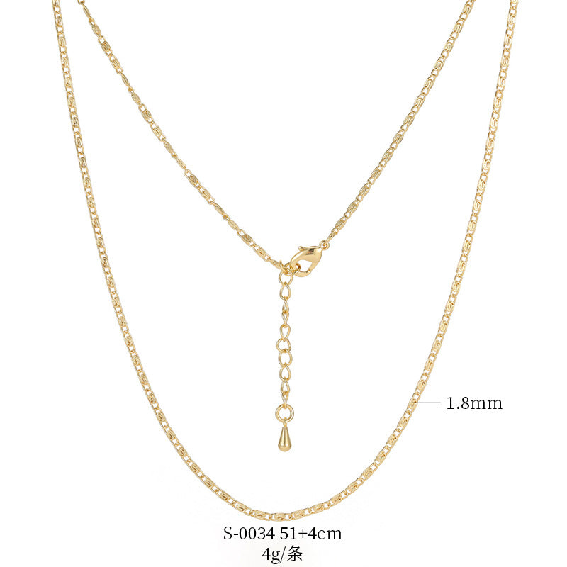 Collier de chaîne de perles de Singapour avec 2 boîtes de câbles avec rallonge 14K GF ras du cou
