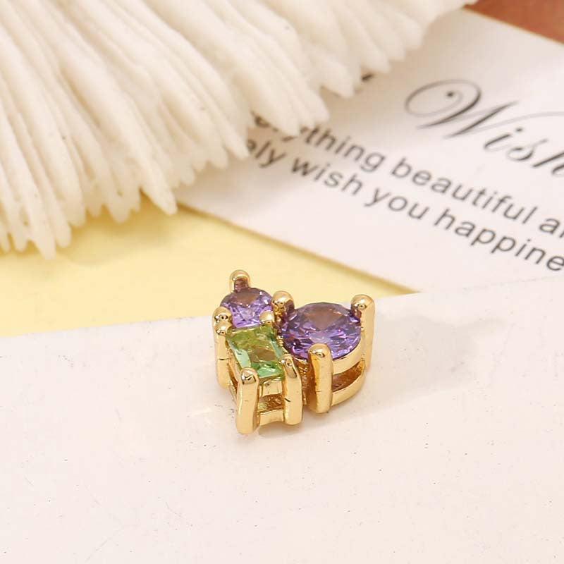 Pendentif à breloque 2 cœurs orné de strass 14K GF