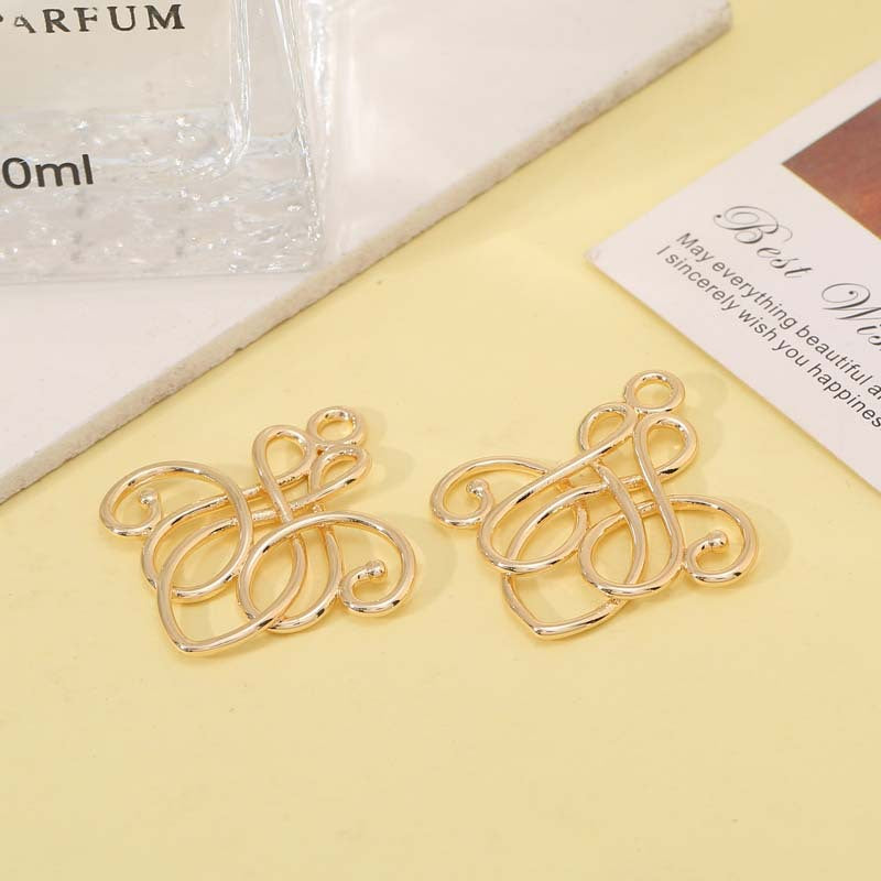 2 Hollow Celtic Knot Charm Pendant 14K GF