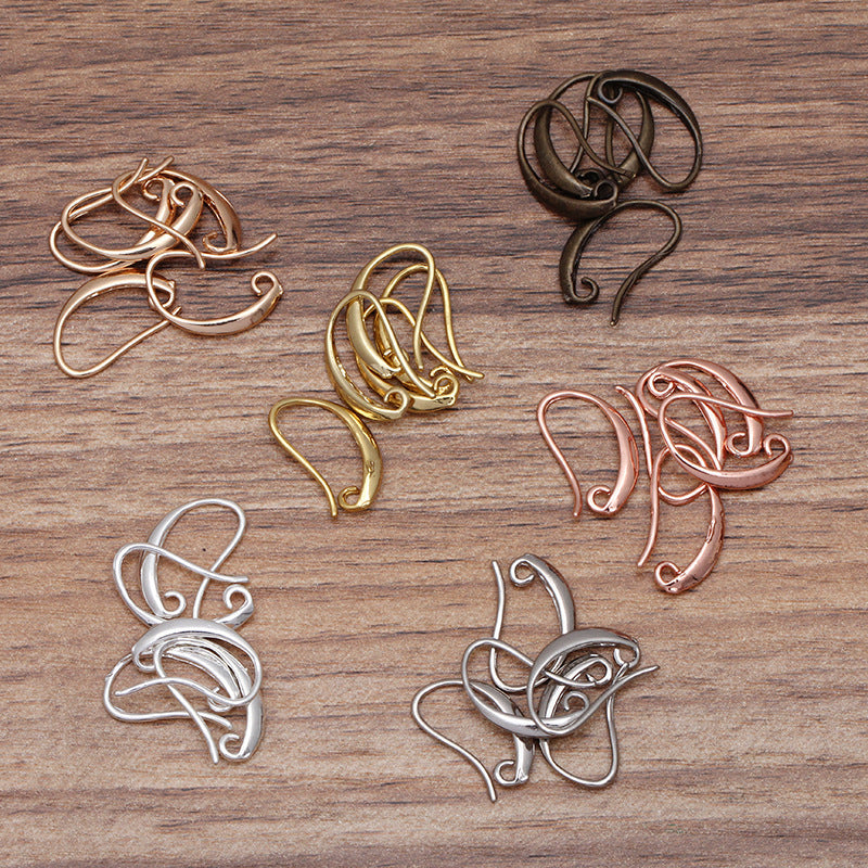 50 Boucles d'oreilles crochet uni 18KGP Earing 8x15mm 12x20mm