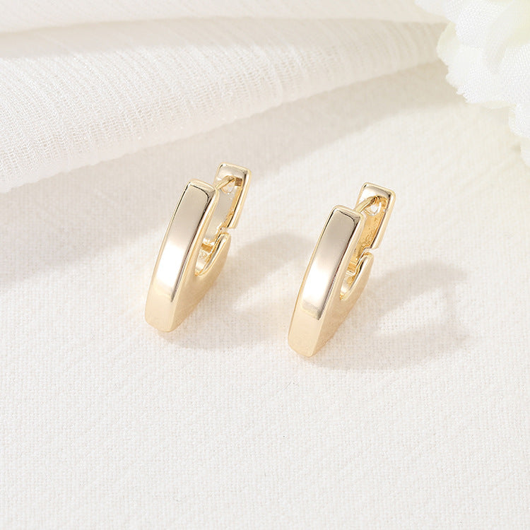 4 Glossy Drop Circle Hoop Earrings 14K GF Earing