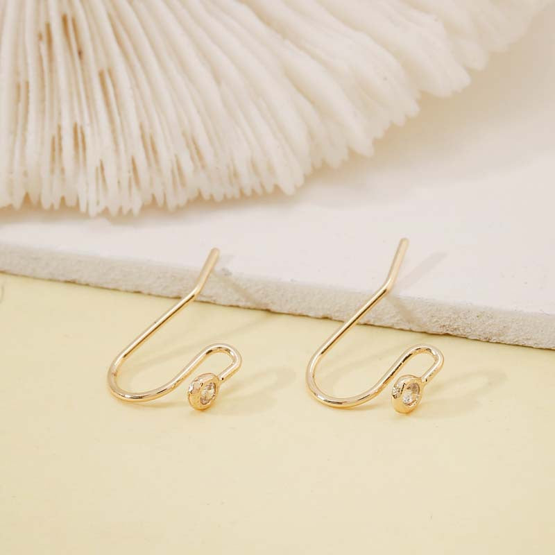 4 einfache Kreis-Haken-Ohrringe aus 14-karätigem GF