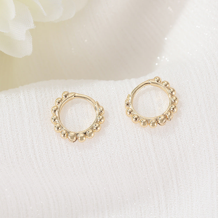 4 Beaded Circle Hoop Earrings 14K GF Earing