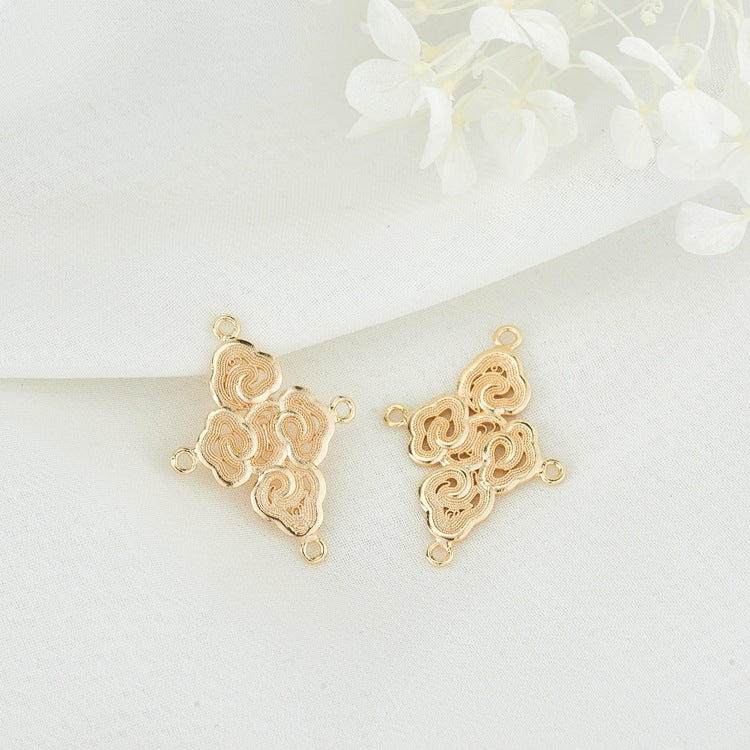 2 pendentifs à breloque nuage papillon creux à boucles multiples 14K GF