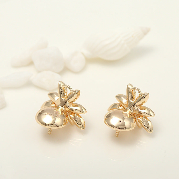 5 pendentif à breloque florale strass embelli 14K GF perle semi-percée perle vierge