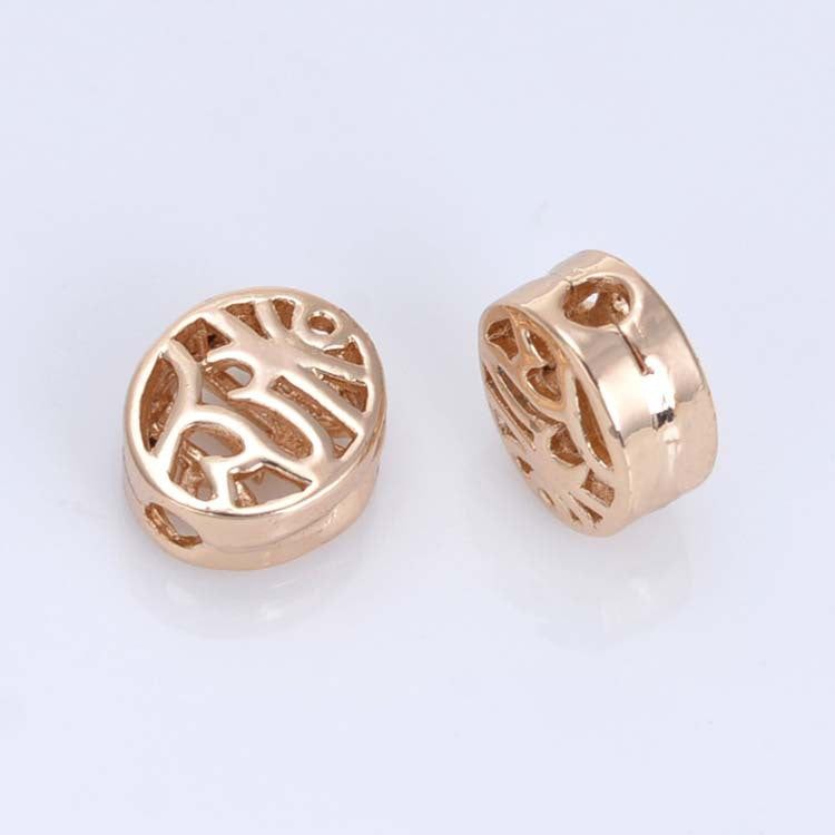 20 perles ovales creuses 14K GF, breloque en cuivre, entretoise de perles
