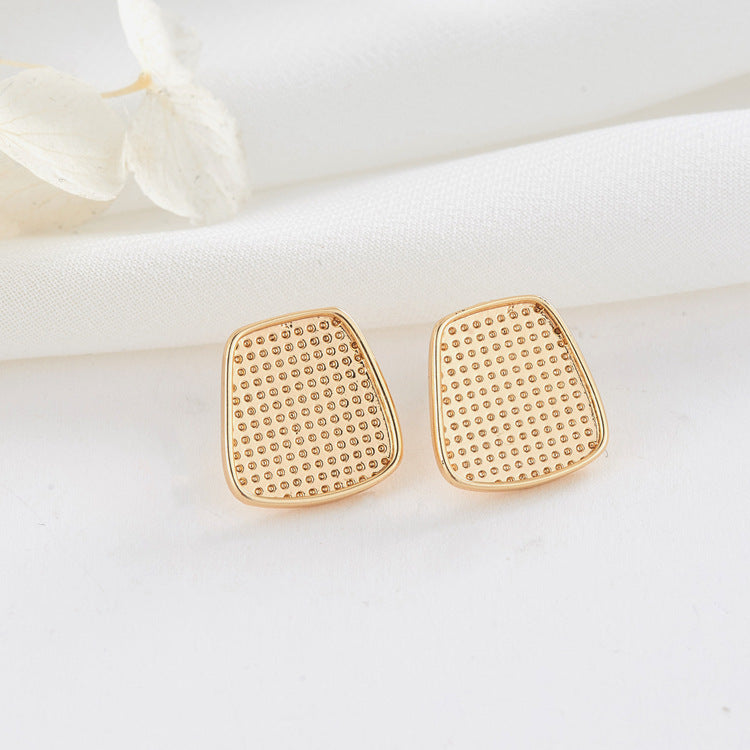 4 boucles d'oreilles à tige trapézoïdale 14K GF, Base de cabochon en perles vierges