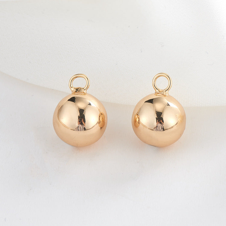 2 Glossy Ball Heart Charm Pendant 14K GF